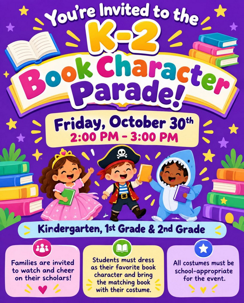 K–2 Book Character Parade flyer