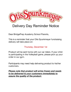 Otis Spunkmeyer Delivery Thursday