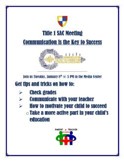 PTC/SAC Meeting Tomorrow