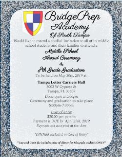  Middle School Awards Ceremony & 8th Grade Graduation Invites 