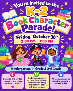 K–2 Book Character Parade flyer